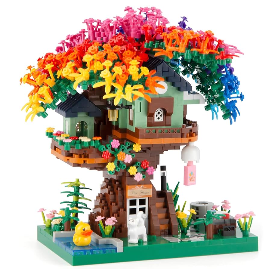 デコア　ツリーハウス Amazon.com: Vziimo Cherry Blossom Bonsai Tree Building Set